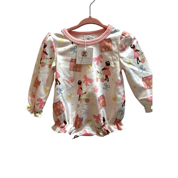 Other - Emi Clair Smocked Co 0-3 Months Girls Pink Dolly Bubble  Romper